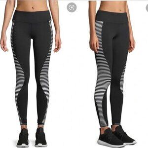 ALO Yoga Airbrush Wave-Stripe Sport Leggings 28" - S Black